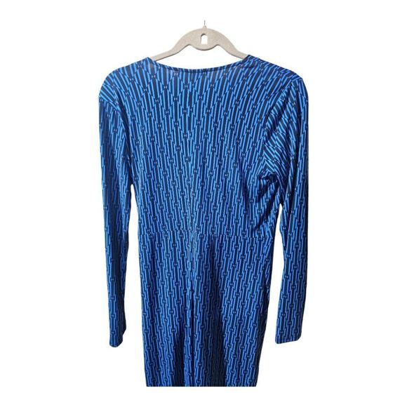 MICHAEL KORS Blue Black Wrap Dress - Size Medium - Picture 4 of 10